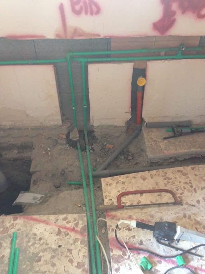 Impianto di scarico in corso di realizzazione